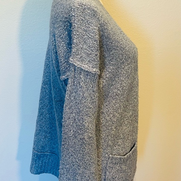 BCBGeneration Women's blue grey button up cardigan sweater - Picture 3 of 6
